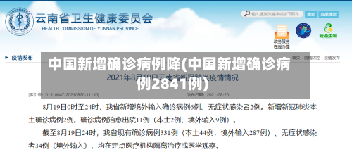 中国新增确诊病例降(中国新增确诊病例2841例)