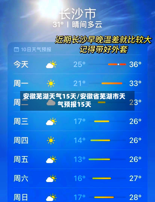 安徽芜湖天气15天/安徽省芜湖市天气预报15天