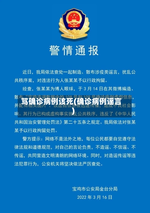 骂确诊病例该死(确诊病例谣言)