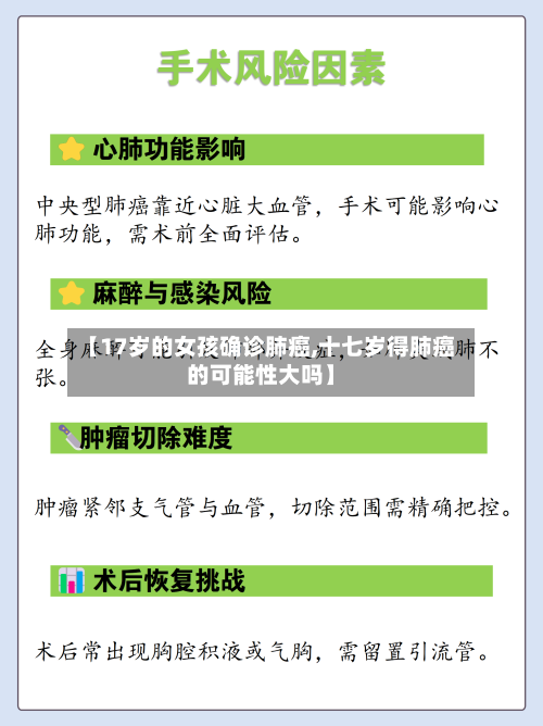 【17岁的女孩确诊肺癌,十七岁得肺癌的可能性大吗】