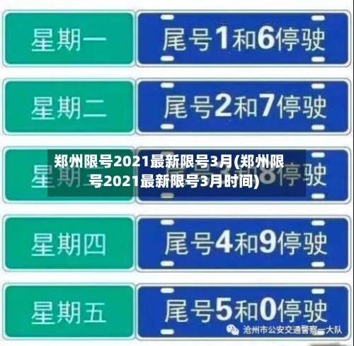 郑州限号2021最新限号3月(郑州限号2021最新限号3月时间)
