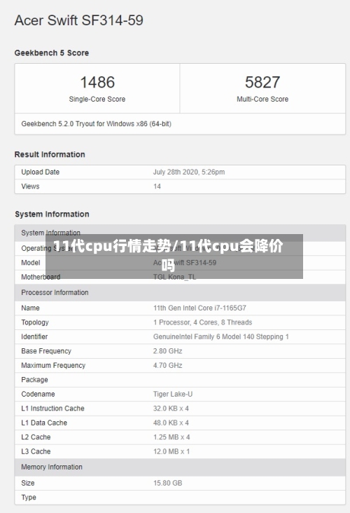 11代cpu行情走势/11代cpu会降价吗