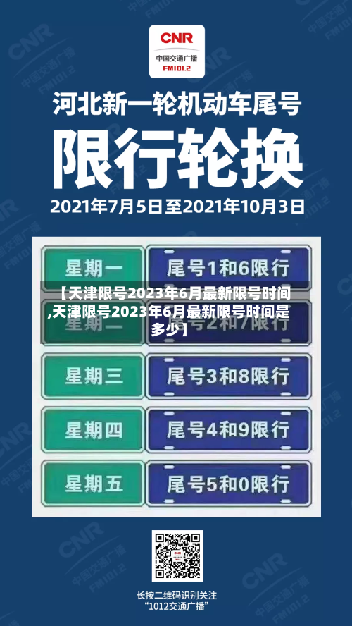 【天津限号2023年6月最新限号时间,天津限号2023年6月最新限号时间是多少】