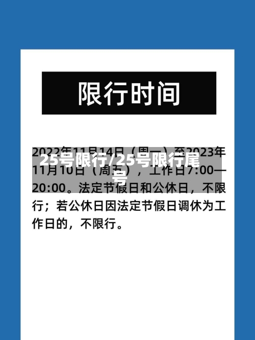 25号限行/25号限行尾号