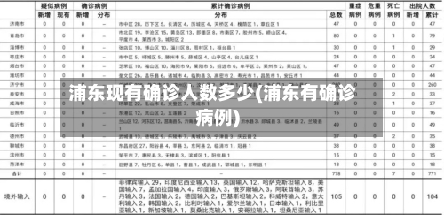 浦东现有确诊人数多少(浦东有确诊病例)