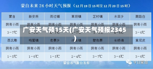 广安天气预15天(广安天气预报2345)