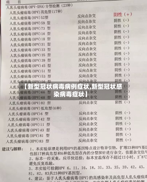 【新型冠状病毒病例症状,新型冠状感染病毒症状】