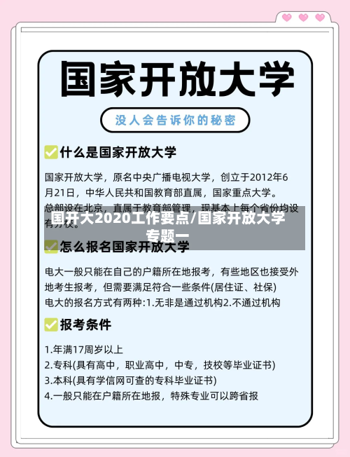 国开大2020工作要点/国家开放大学专题一