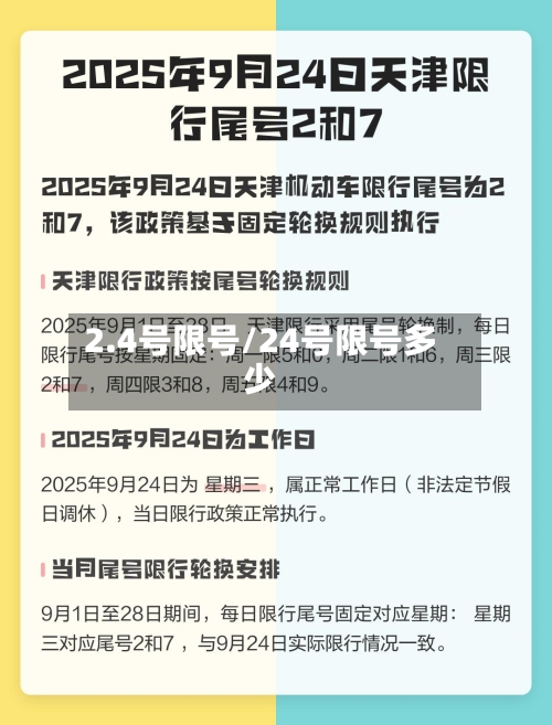 2.4号限号/24号限号多少