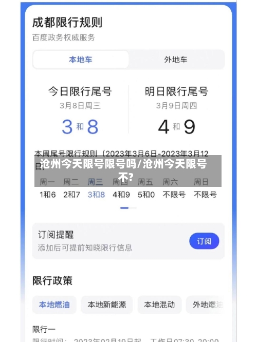 沧州今天限号限号吗/沧州今天限号不?
