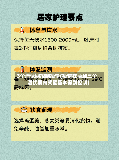 3个潜伏期控制疫情(疫情在两到三个潜伏期内就能基本得到控制)