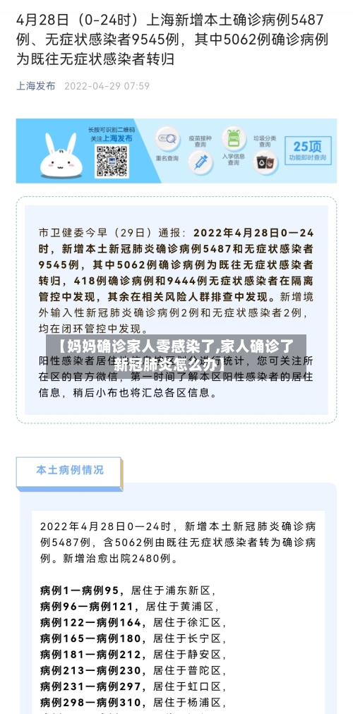 【妈妈确诊家人零感染了,家人确诊了新冠肺炎怎么办】