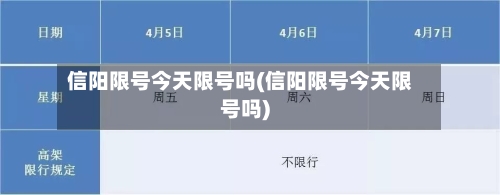 信阳限号今天限号吗(信阳限号今天限号吗)