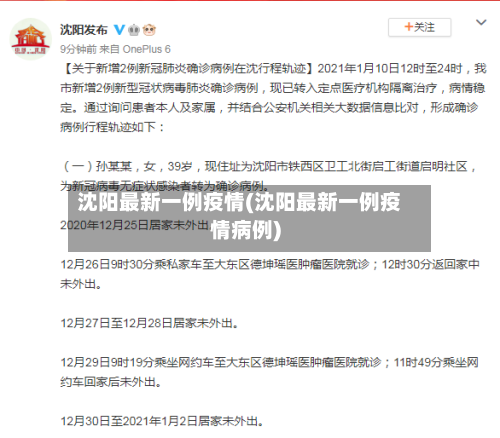 沈阳最新一例疫情(沈阳最新一例疫情病例)