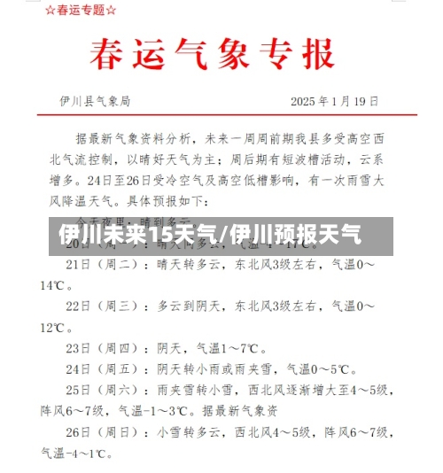 伊川未来15天气/伊川预报天气