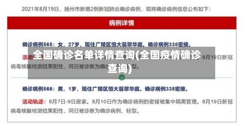 全国确诊名单详情查询(全国疫情确诊查询)