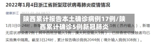 陕西累计报告本土确诊病例17例/陕西累计确诊5例新冠肺炎