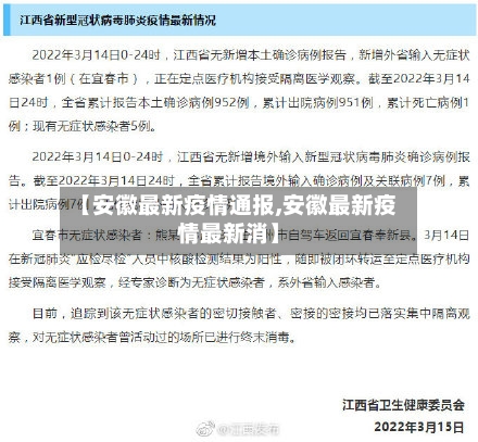 【安徽最新疫情通报,安徽最新疫情最新消】