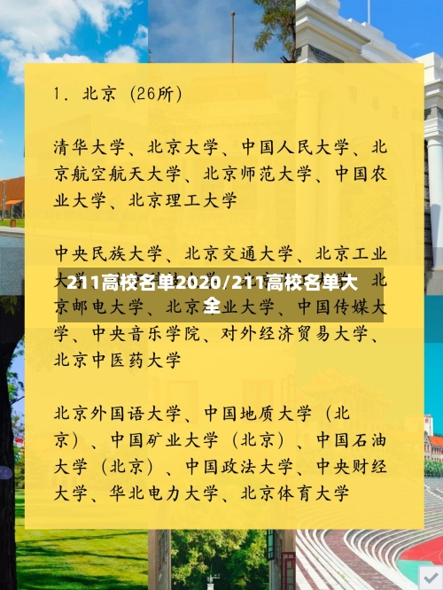 211高校名单2020/211高校名单大全