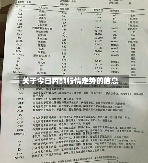 关于今日丙酮行情走势的信息