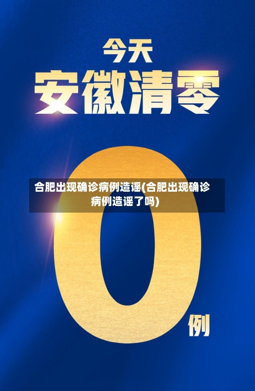 合肥出现确诊病例造谣(合肥出现确诊病例造谣了吗)