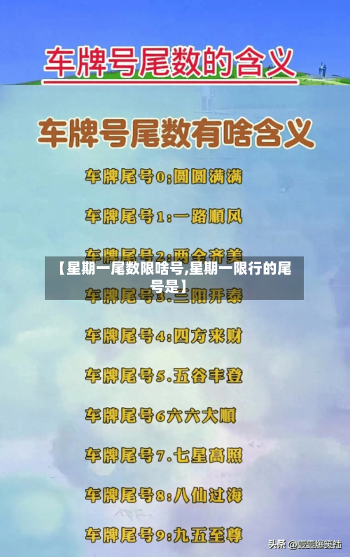 【星期一尾数限啥号,星期一限行的尾号是】