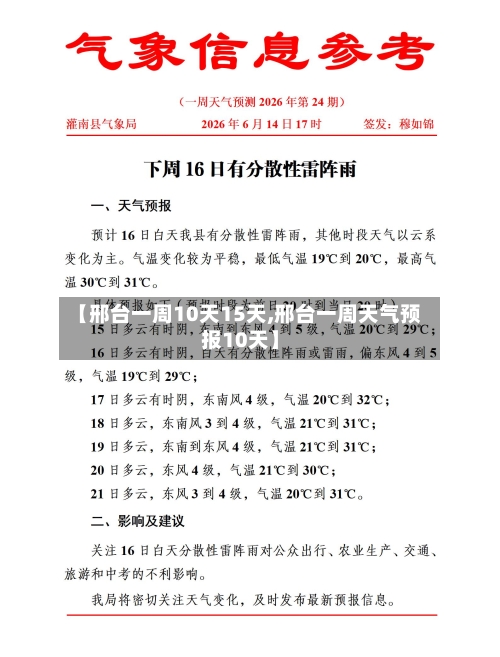 【邢台一周10天15天,邢台一周天气预报10天】