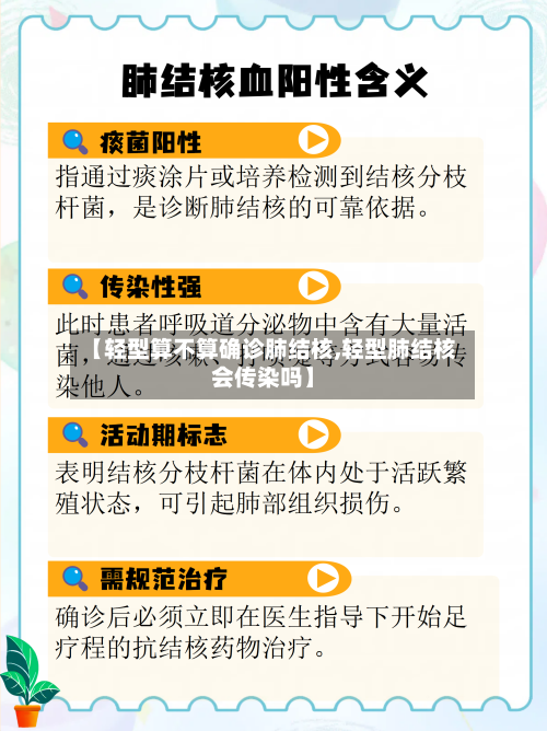 【轻型算不算确诊肺结核,轻型肺结核会传染吗】