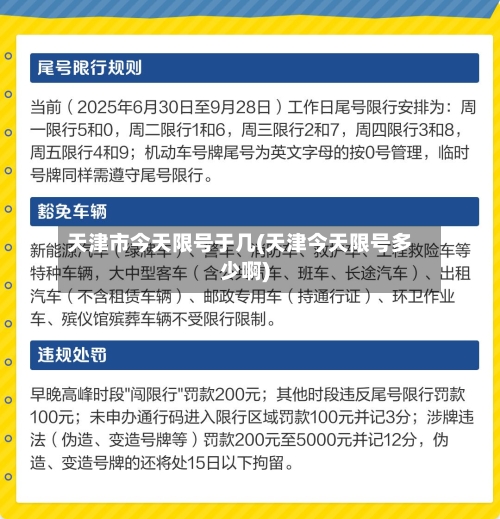 天津市今天限号于几(天津今天限号多少啊)