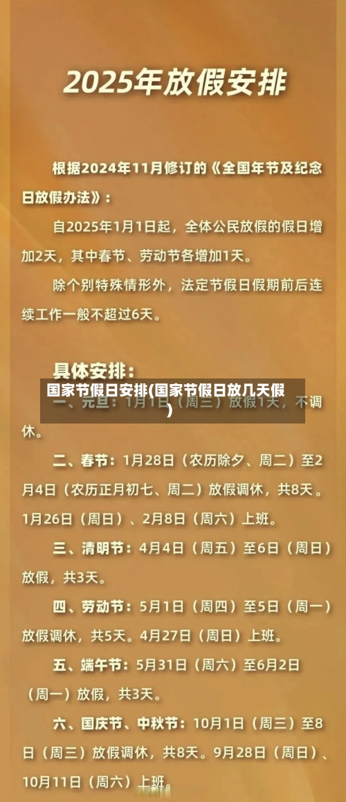 国家节假日安排(国家节假日放几天假)