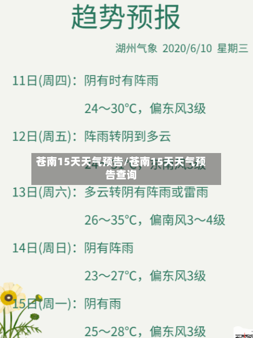 苍南15天天气预告/苍南15天天气预告查询