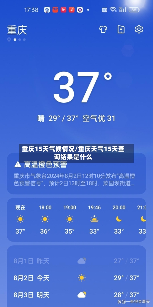 重庆15天气候情况/重庆天气15天查询结果是什么
