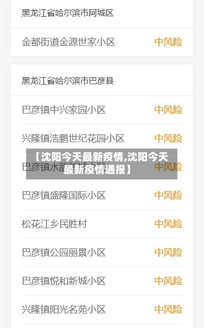 【沈阳今天最新疫情,沈阳今天最新疫情通报】