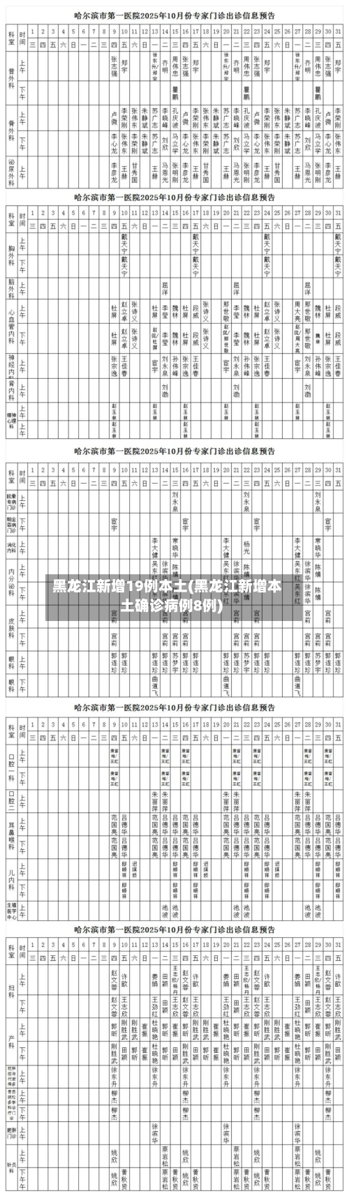 黑龙江新增19例本土(黑龙江新增本土确诊病例8例)