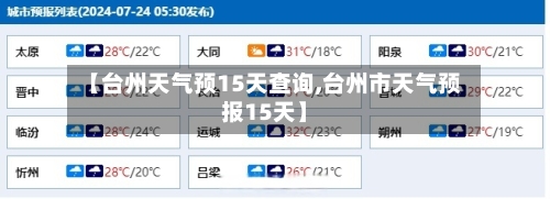 【台州天气预15天查询,台州市天气预报15天】