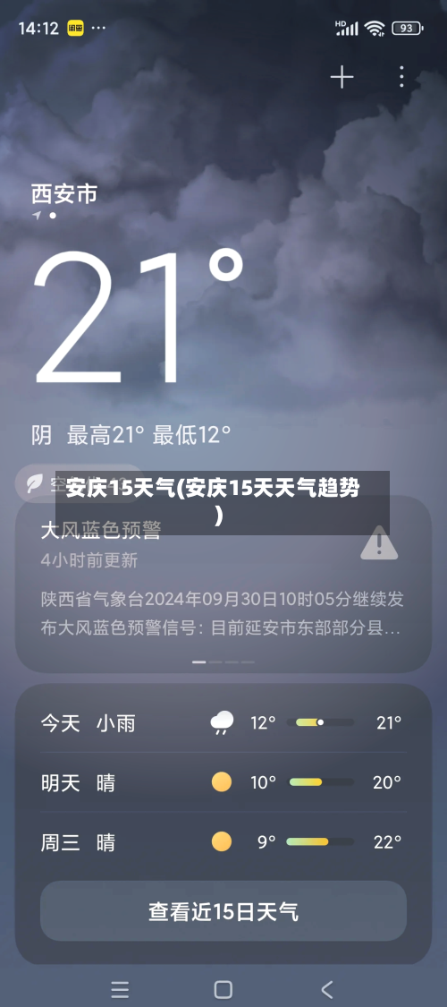 安庆15天气(安庆15天天气趋势)