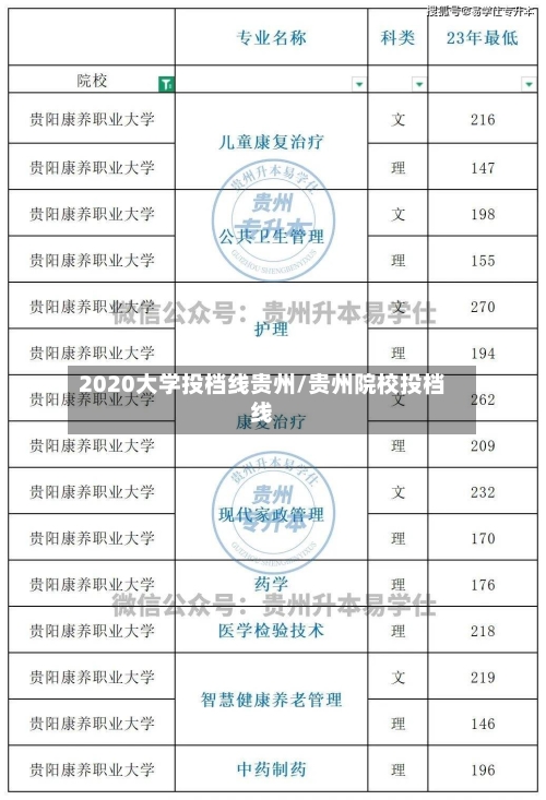 2020大学投档线贵州/贵州院校投档线