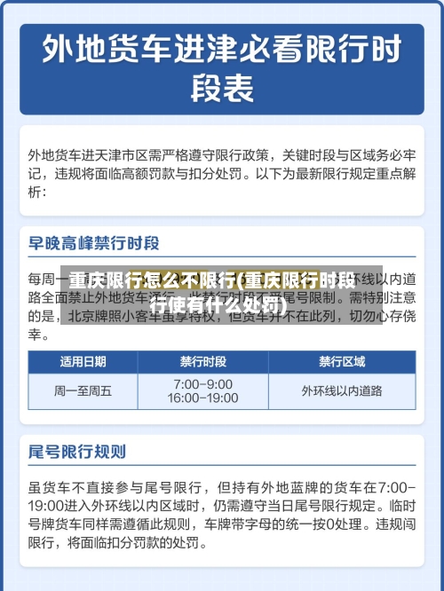 重庆限行怎么不限行(重庆限行时段行使有什么处罚)