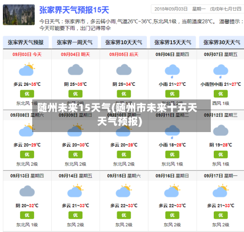 随州未来15天气(随州市未来十五天天气预报)