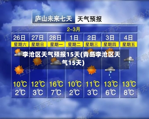 李沧区天气预报15天(青岛李沧区天气15天)