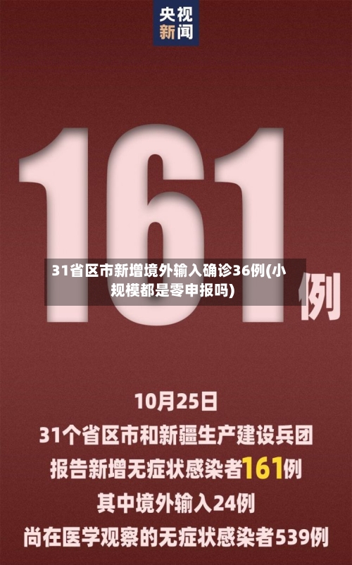 31省区市新增境外输入确诊36例(小规模都是零申报吗)