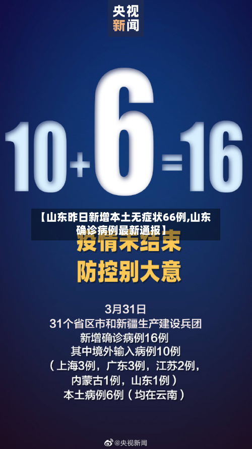 【山东昨日新增本土无症状66例,山东确诊病例最新通报】