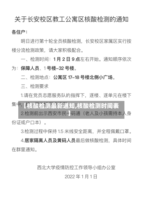 【核酸检测最新通知,核酸检测时间表】