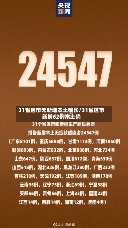 31省区市无新增本土确诊/31省区市新增62例本土确