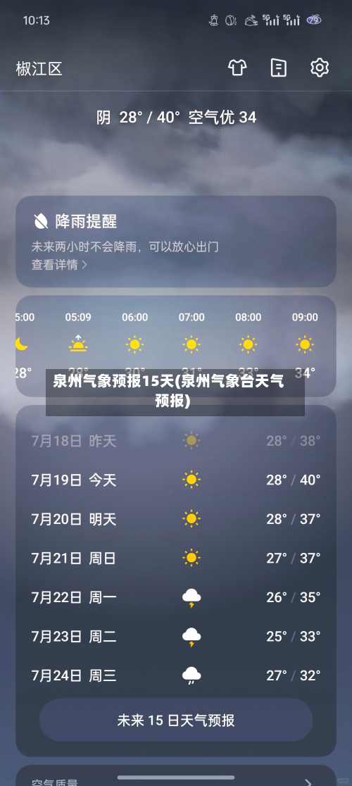 泉州气象预报15天(泉州气象台天气预报)