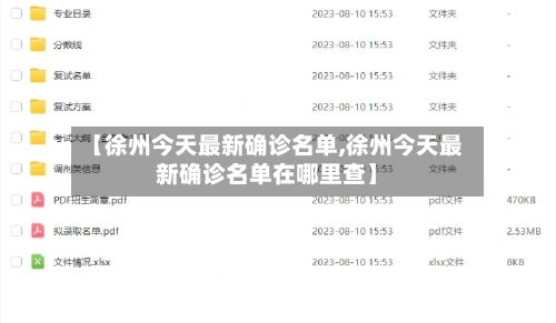 【徐州今天最新确诊名单,徐州今天最新确诊名单在哪里查】