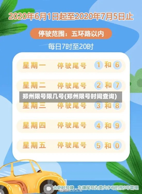 郑州限号限几号(郑州限号时间查询)