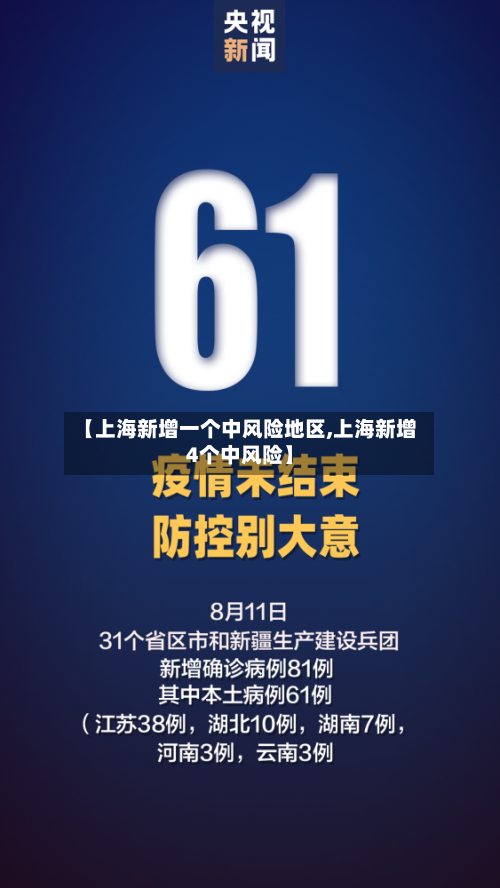 【上海新增一个中风险地区,上海新增4个中风险】