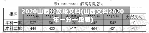 2020山西分数段文科(山西文科2020年一分一段表)