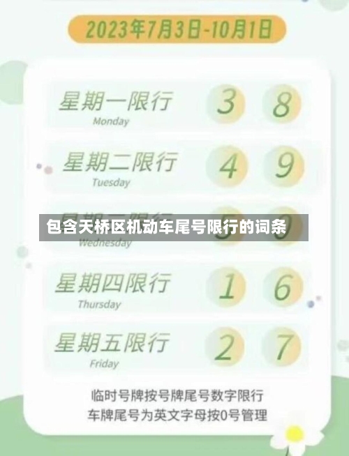 包含天桥区机动车尾号限行的词条